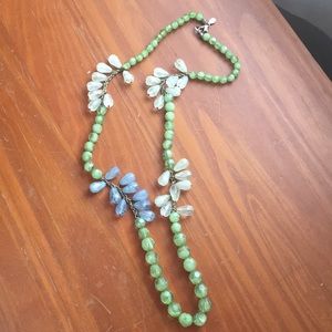 Green & blue beaded necklace